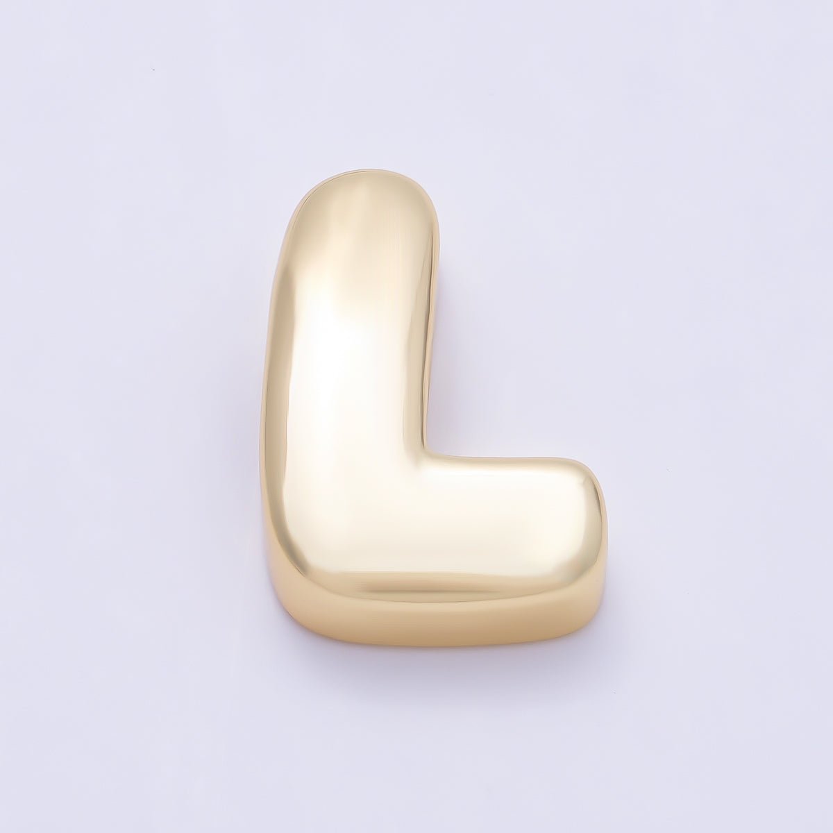 16K Gold Filled 20mm Minimalist Chubby Initial Letter A-Z Alphabet Personalized Bead | Beads-00414 ~ Beads-00439