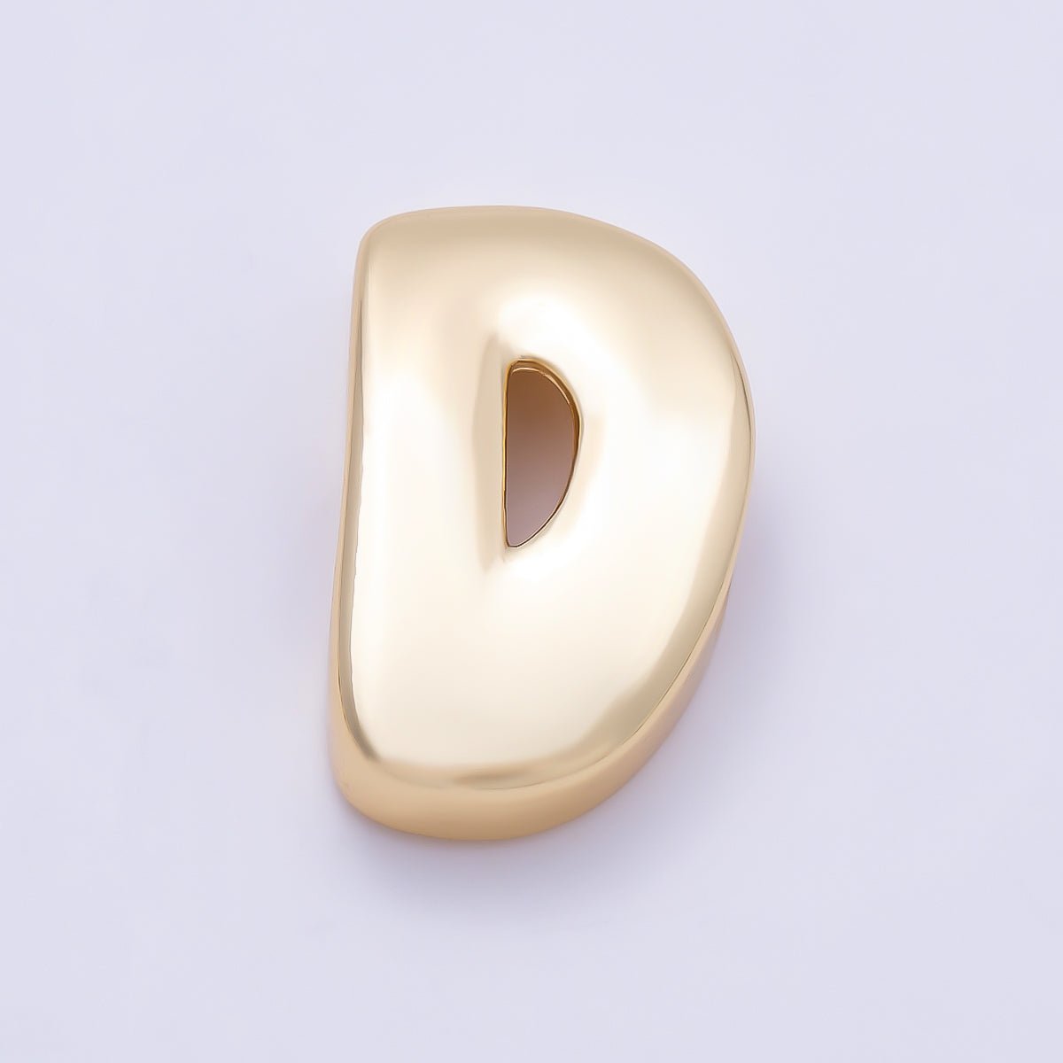 16K Gold Filled 20mm Minimalist Chubby Initial Letter A-Z Alphabet Personalized Bead | Beads-00414 ~ Beads-00439