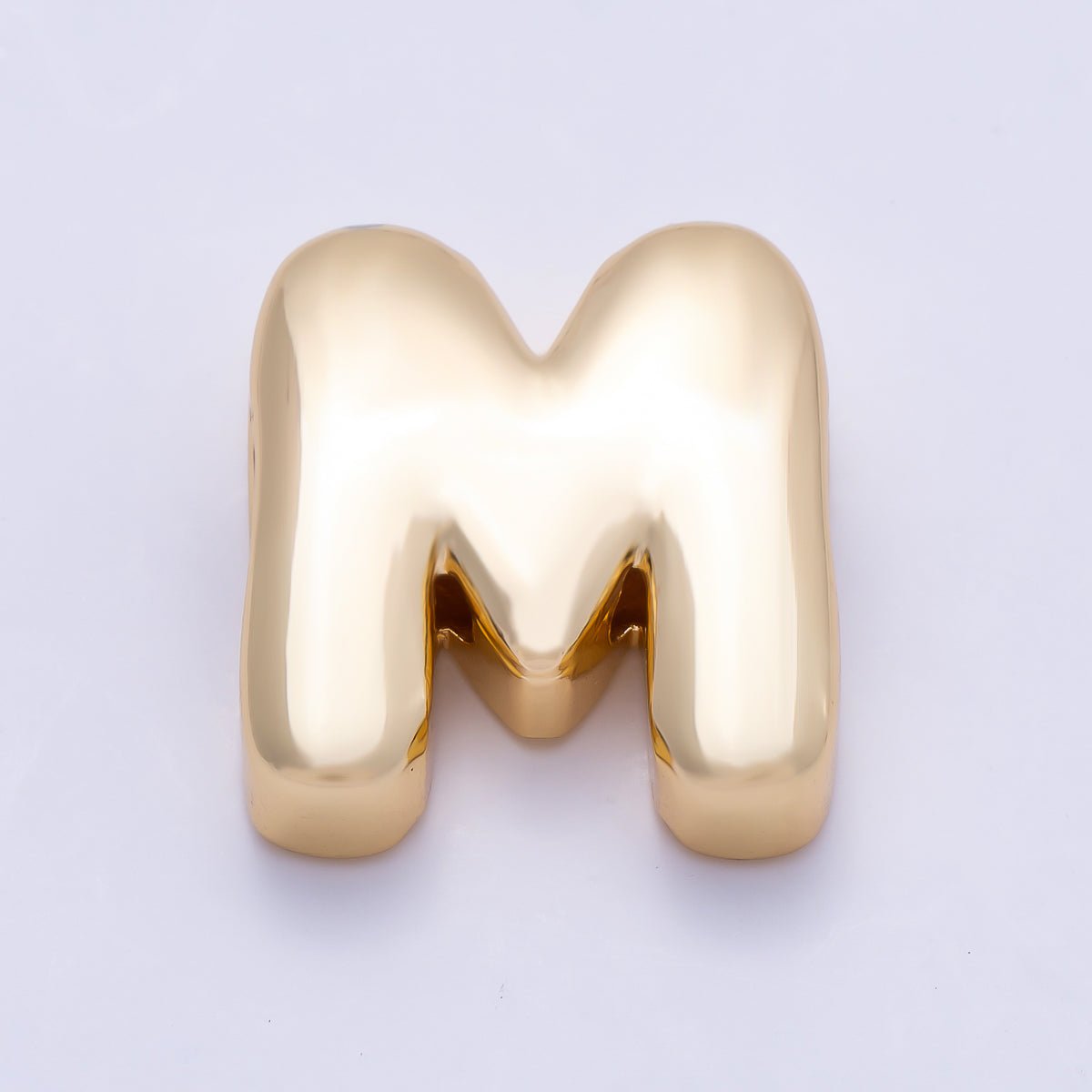 16K Gold Filled 20mm Minimalist Chubby Initial Letter A-Z Alphabet Personalized Bead | Beads-00414 ~ Beads-00439