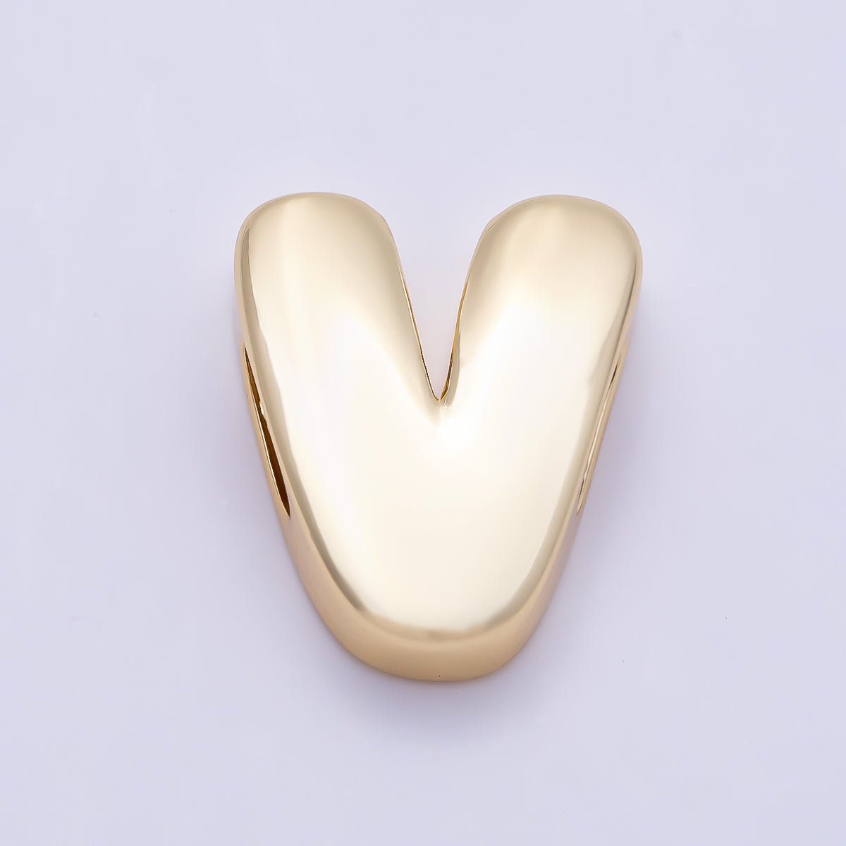 16K Gold Filled 20mm Minimalist Chubby Initial Letter A-Z Alphabet Personalized Bead | Beads-00414 ~ Beads-00439