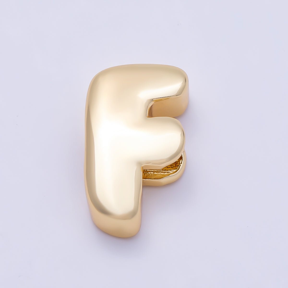 16K Gold Filled 20mm Minimalist Chubby Initial Letter A-Z Alphabet Personalized Bead | Beads-00414 ~ Beads-00439