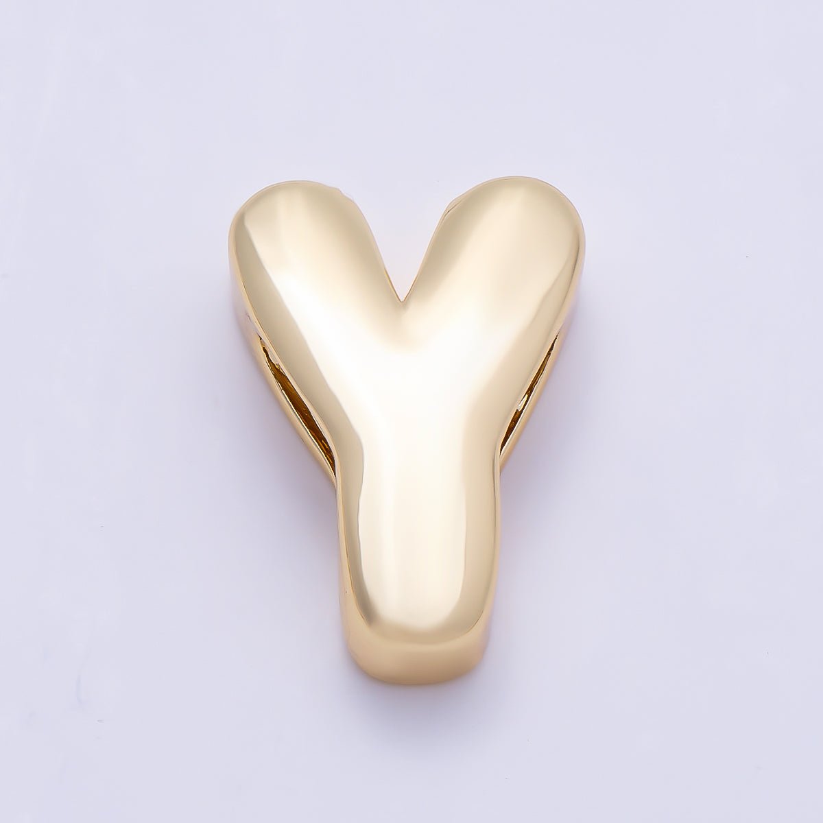 16K Gold Filled 20mm Minimalist Chubby Initial Letter A-Z Alphabet Personalized Bead | Beads-00414 ~ Beads-00439