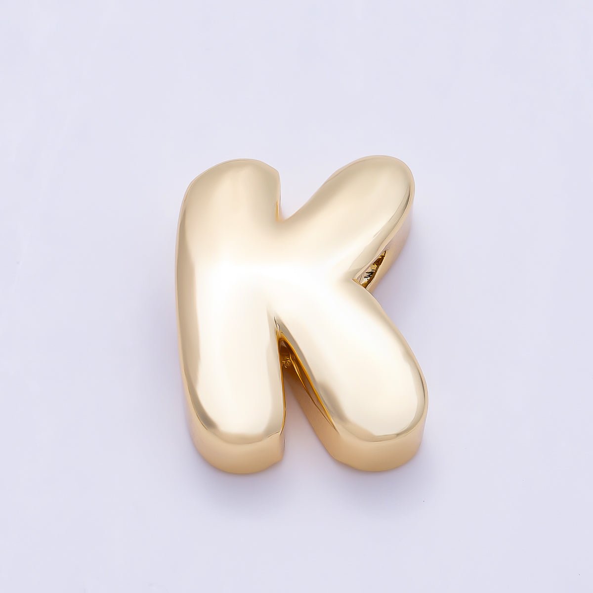 16K Gold Filled 20mm Minimalist Chubby Initial Letter A-Z Alphabet Personalized Bead | Beads-00414 ~ Beads-00439