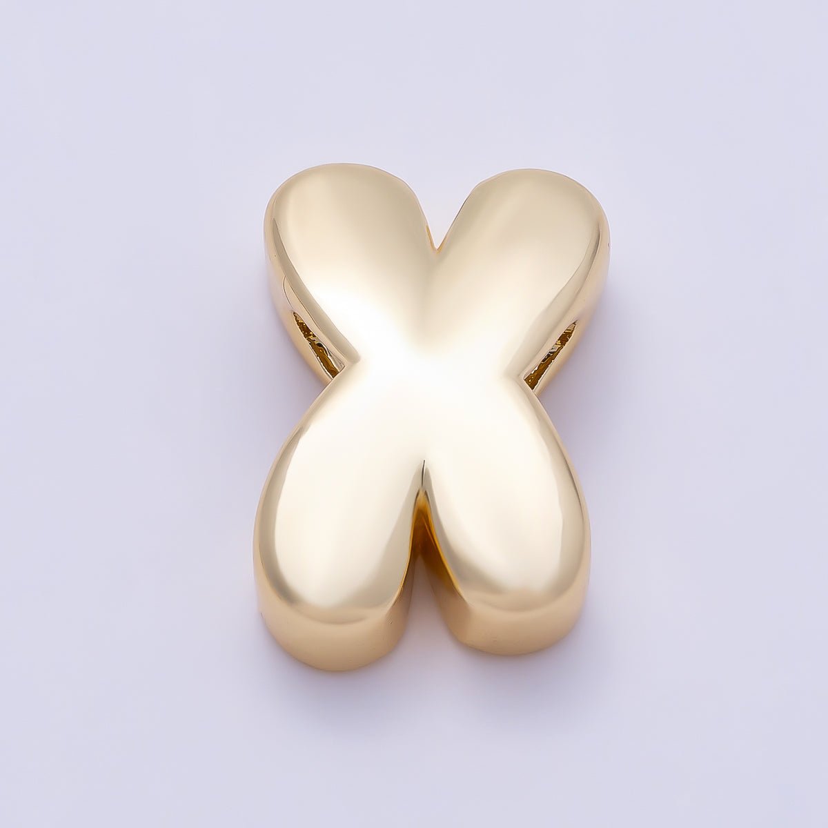 16K Gold Filled 20mm Minimalist Chubby Initial Letter A-Z Alphabet Personalized Bead | Beads-00414 ~ Beads-00439