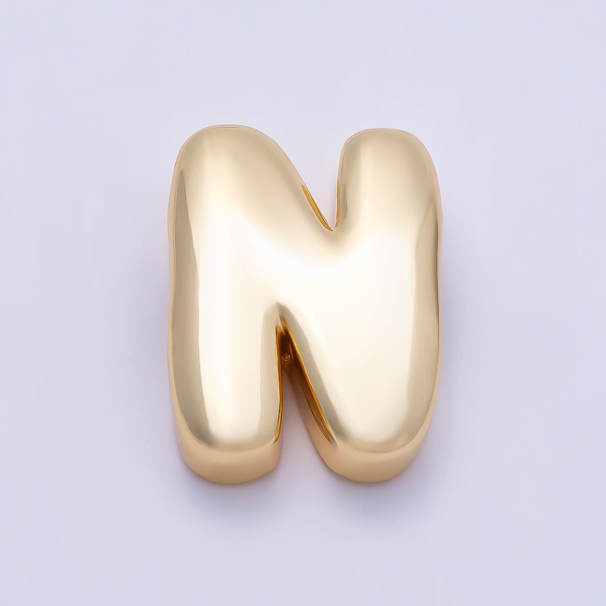 16K Gold Filled 20mm Minimalist Chubby Initial Letter A-Z Alphabet Personalized Bead | Beads-00414 ~ Beads-00439