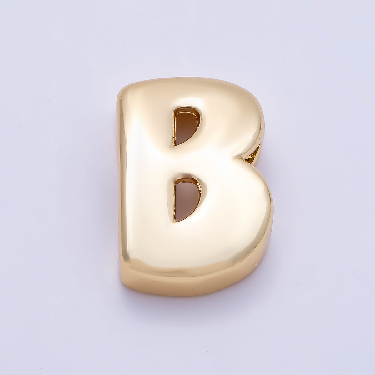 16K Gold Filled 20mm Minimalist Chubby Initial Letter A-Z Alphabet Personalized Bead | Beads-00414 ~ Beads-00439