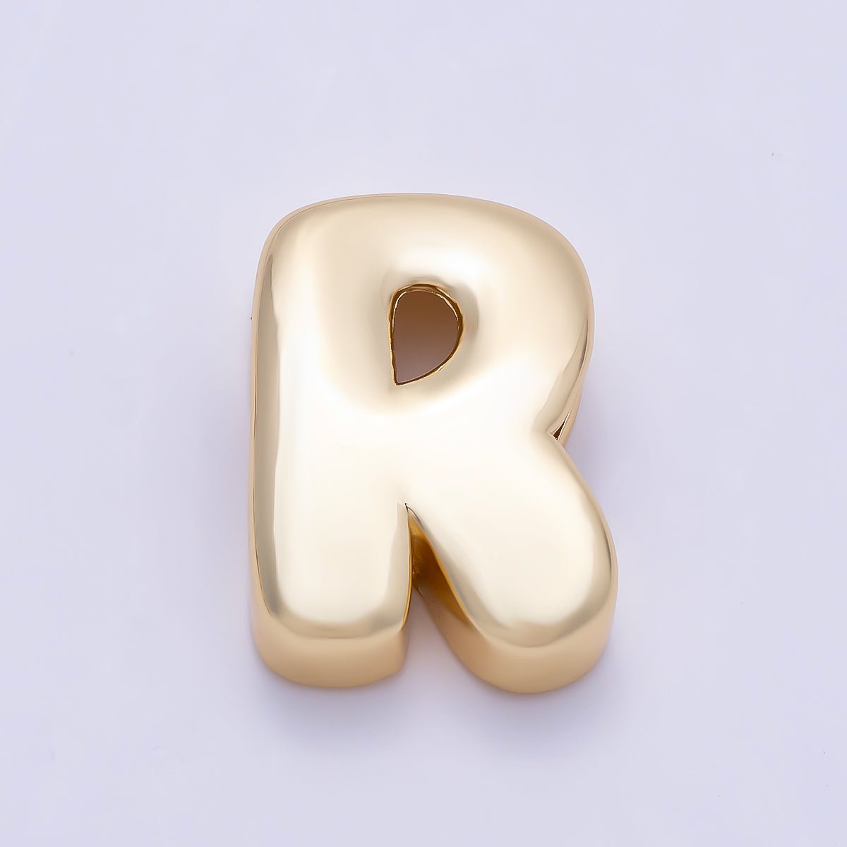 16K Gold Filled 20mm Minimalist Chubby Initial Letter A-Z Alphabet Personalized Bead | Beads-00414 ~ Beads-00439