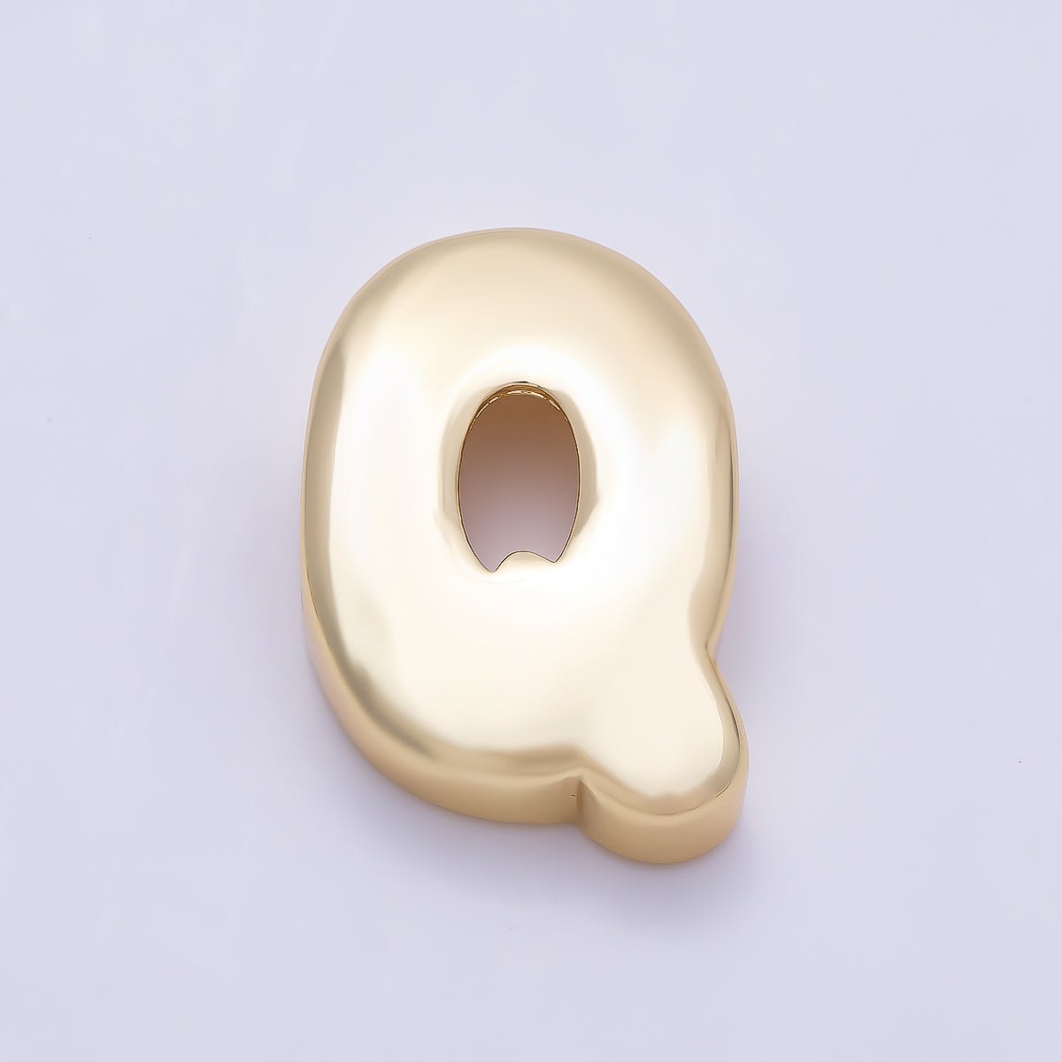 16K Gold Filled 20mm Minimalist Chubby Initial Letter A-Z Alphabet Personalized Bead | Beads-00414 ~ Beads-00439