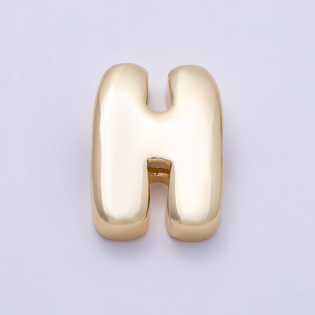 16K Gold Filled 20mm Minimalist Chubby Initial Letter A-Z Alphabet Personalized Bead | Beads-00414 ~ Beads-00439