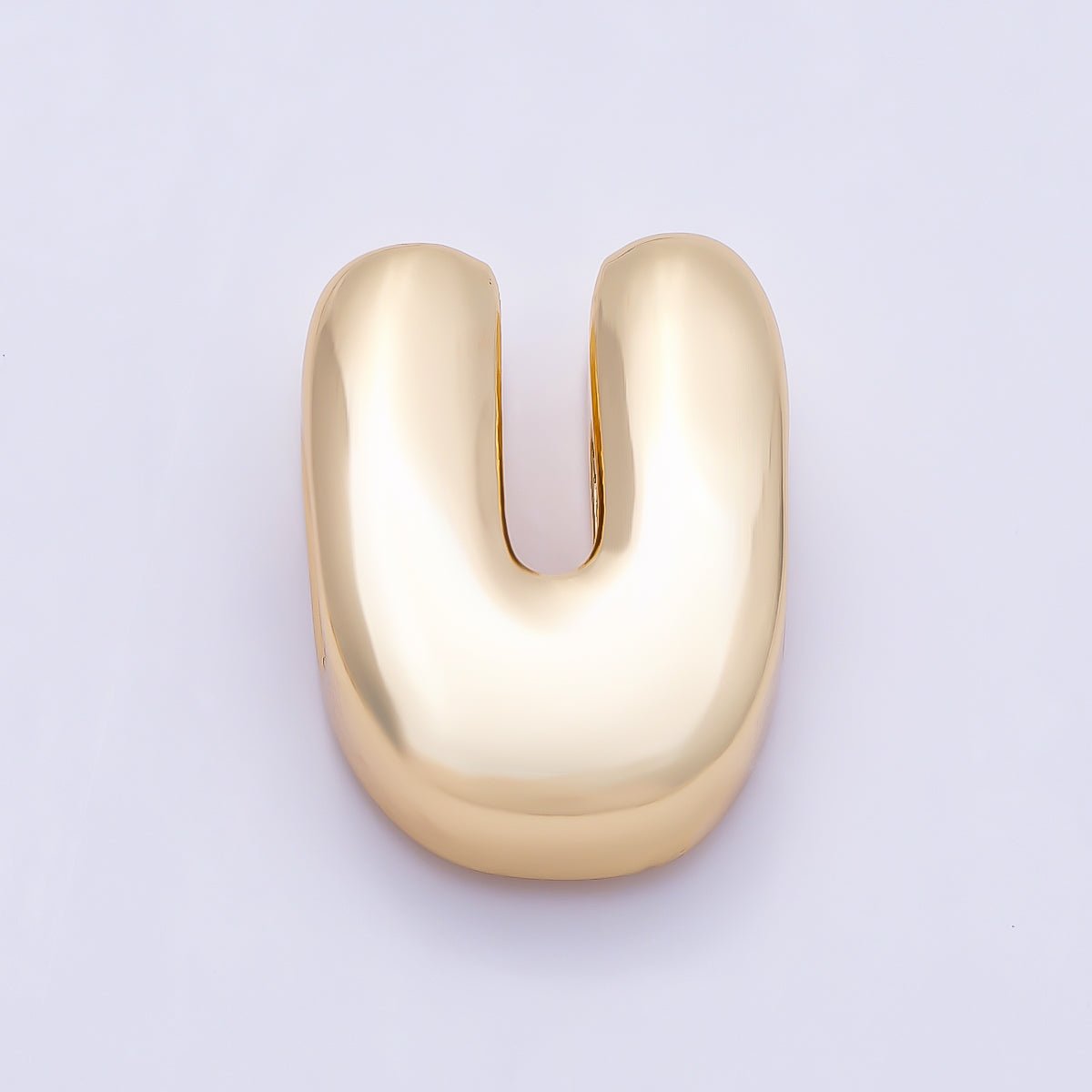 16K Gold Filled 20mm Minimalist Chubby Initial Letter A-Z Alphabet Personalized Bead | Beads-00414 ~ Beads-00439