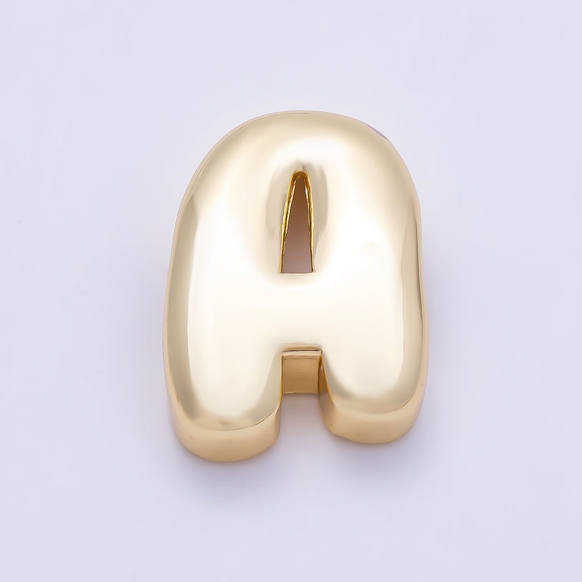 16K Gold Filled 20mm Minimalist Chubby Initial Letter A-Z Alphabet Personalized Bead | Beads-00414 ~ Beads-00439