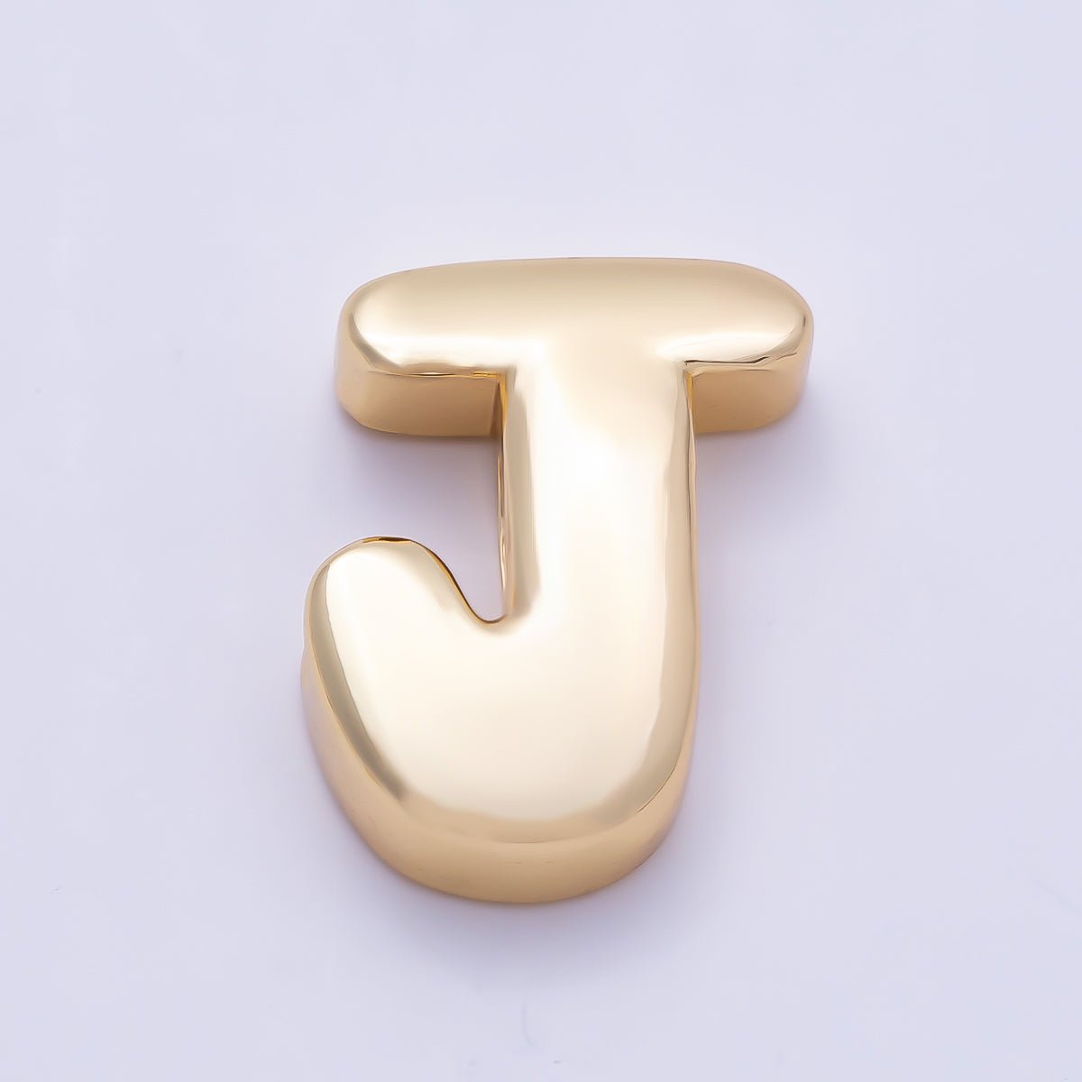 16K Gold Filled 20mm Minimalist Chubby Initial Letter A-Z Alphabet Personalized Bead | Beads-00414 ~ Beads-00439