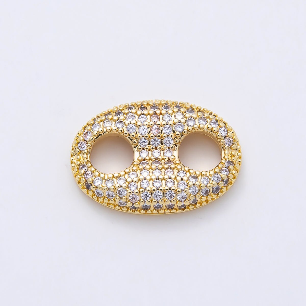 16K Gold Filled 20mm x 15mm Birthstone Micro Paved CZ Anchor Mariner Link | Findings-00343 ~ Findings-00354
