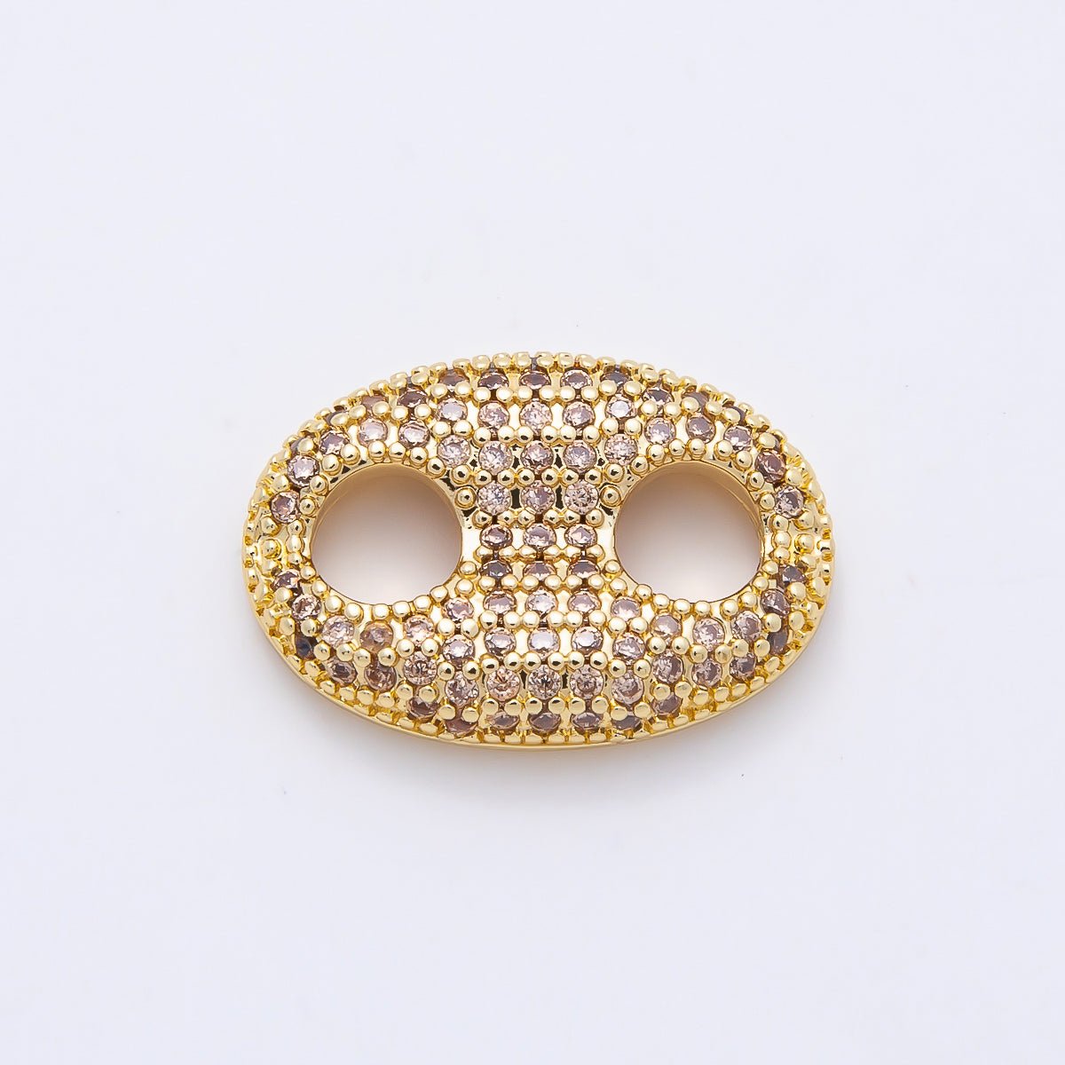 16K Gold Filled 20mm x 15mm Birthstone Micro Paved CZ Anchor Mariner Link | Findings-00343 ~ Findings-00354