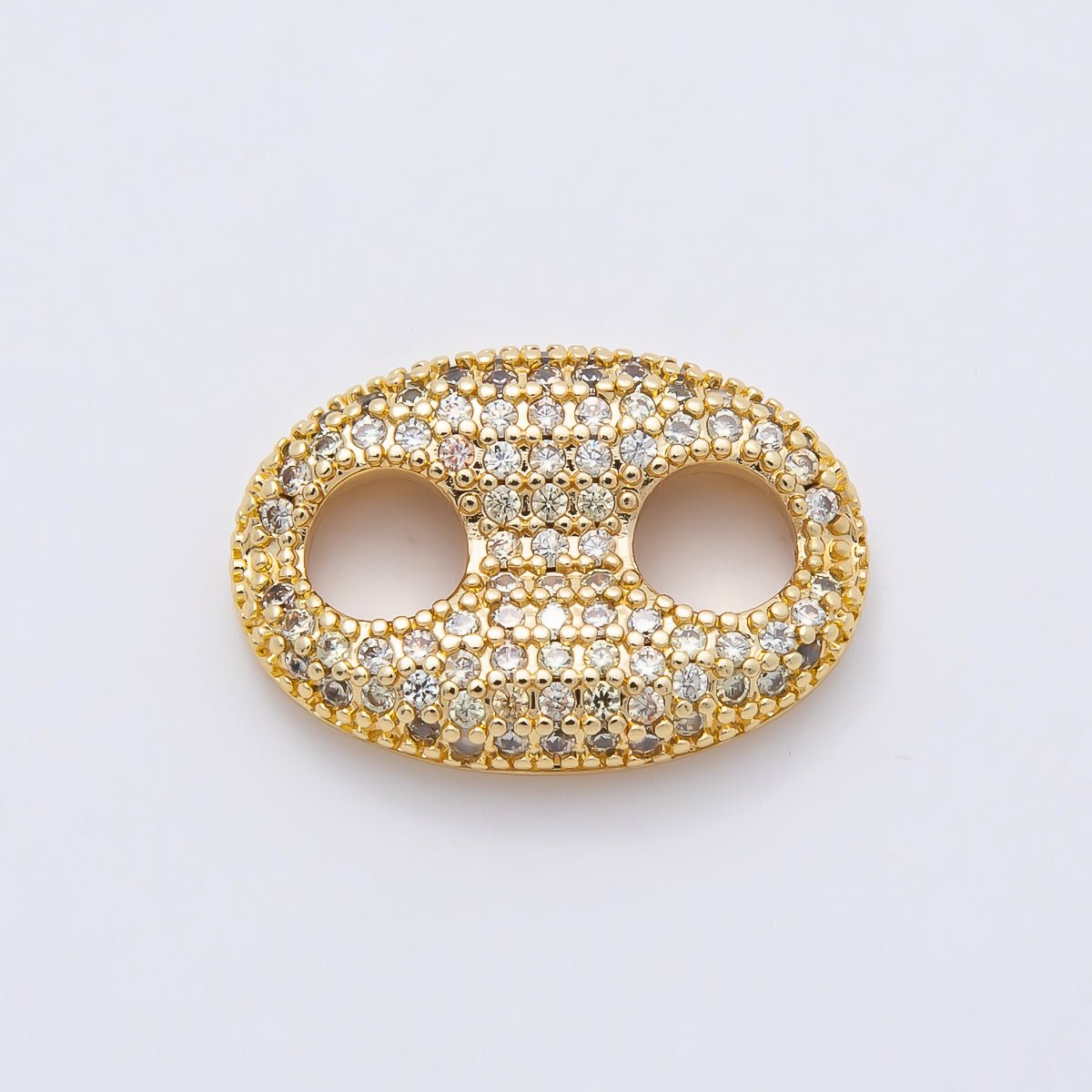 16K Gold Filled 20mm x 15mm Birthstone Micro Paved CZ Anchor Mariner Link | Findings-00343 ~ Findings-00354