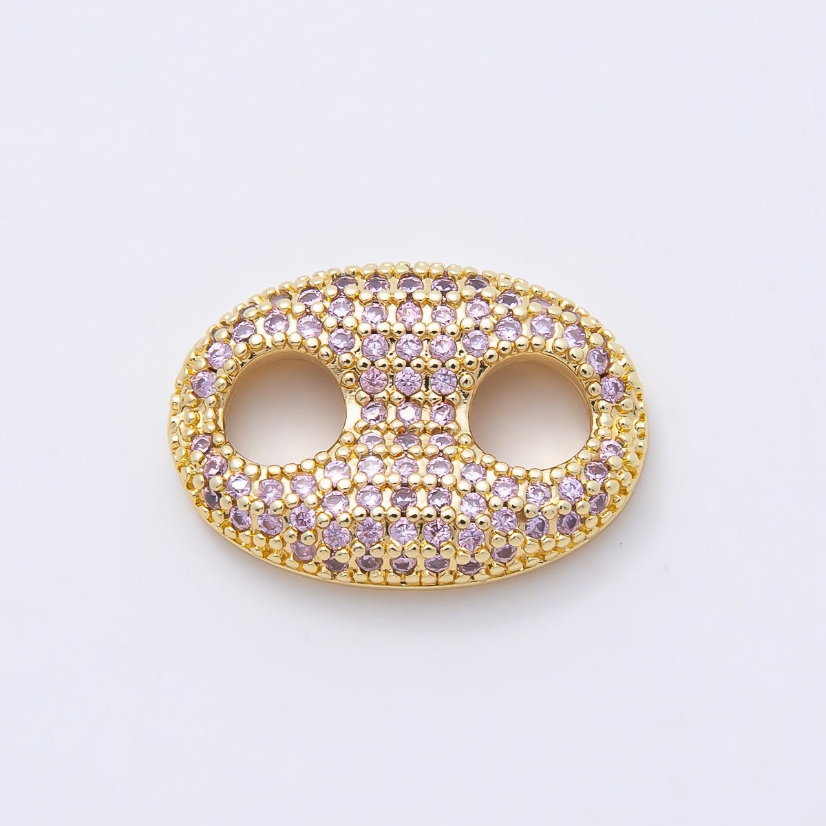 16K Gold Filled 20mm x 15mm Birthstone Micro Paved CZ Anchor Mariner Link | Findings-00343 ~ Findings-00354