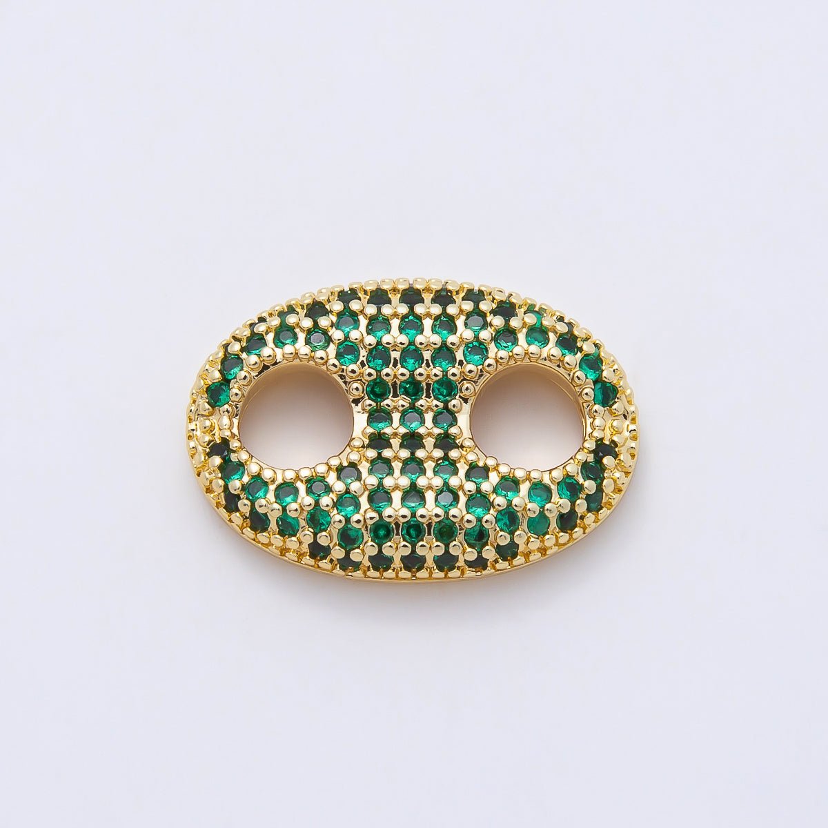 16K Gold Filled 20mm x 15mm Birthstone Micro Paved CZ Anchor Mariner Link | Findings-00343 ~ Findings-00354