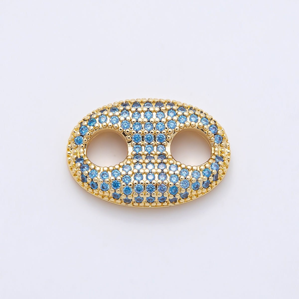 16K Gold Filled 20mm x 15mm Birthstone Micro Paved CZ Anchor Mariner Link | Findings-00343 ~ Findings-00354