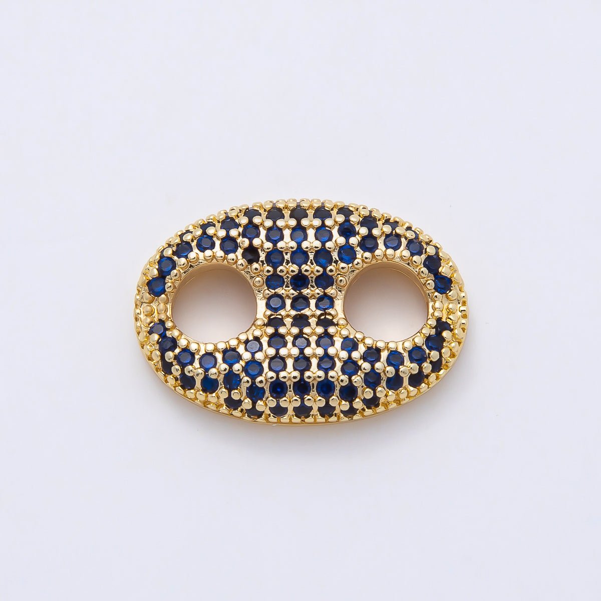 16K Gold Filled 20mm x 15mm Birthstone Micro Paved CZ Anchor Mariner Link | Findings-00343 ~ Findings-00354