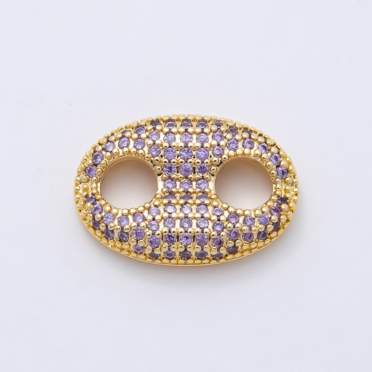 16K Gold Filled 20mm x 15mm Birthstone Micro Paved CZ Anchor Mariner Link | Findings-00343 ~ Findings-00354