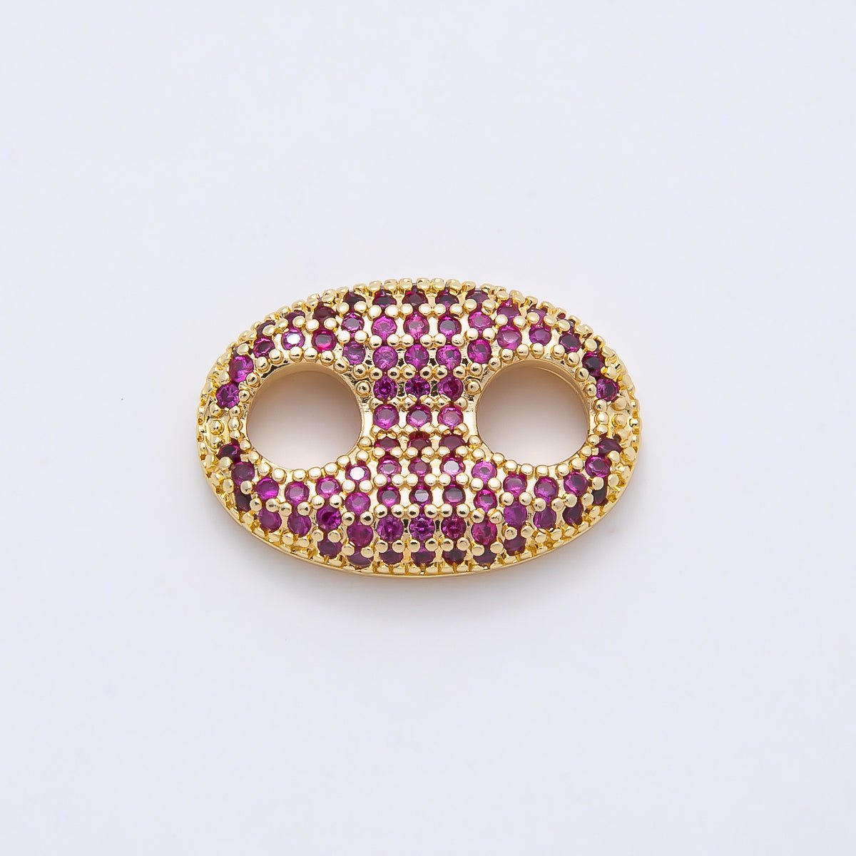 16K Gold Filled 20mm x 15mm Birthstone Micro Paved CZ Anchor Mariner Link | Findings-00343 ~ Findings-00354