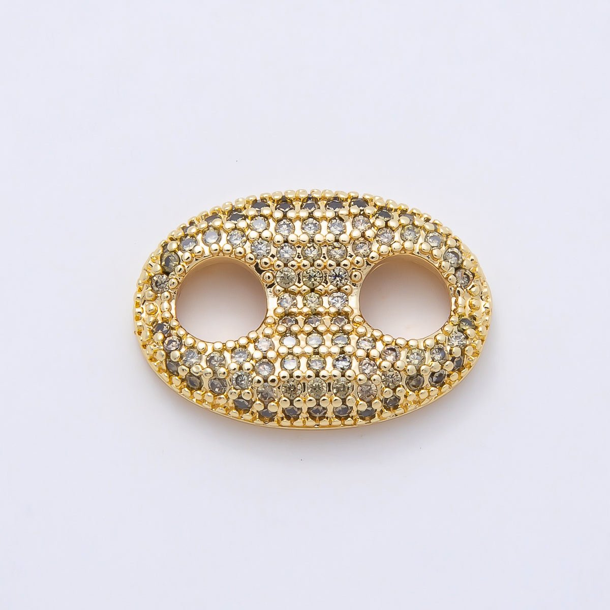 16K Gold Filled 20mm x 15mm Birthstone Micro Paved CZ Anchor Mariner Link | Findings-00343 ~ Findings-00354