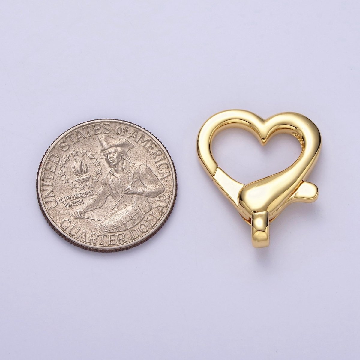 16K Gold Filled 25.5mm Heart Lobster Clasps Jewelry Statement Closure | Z-404