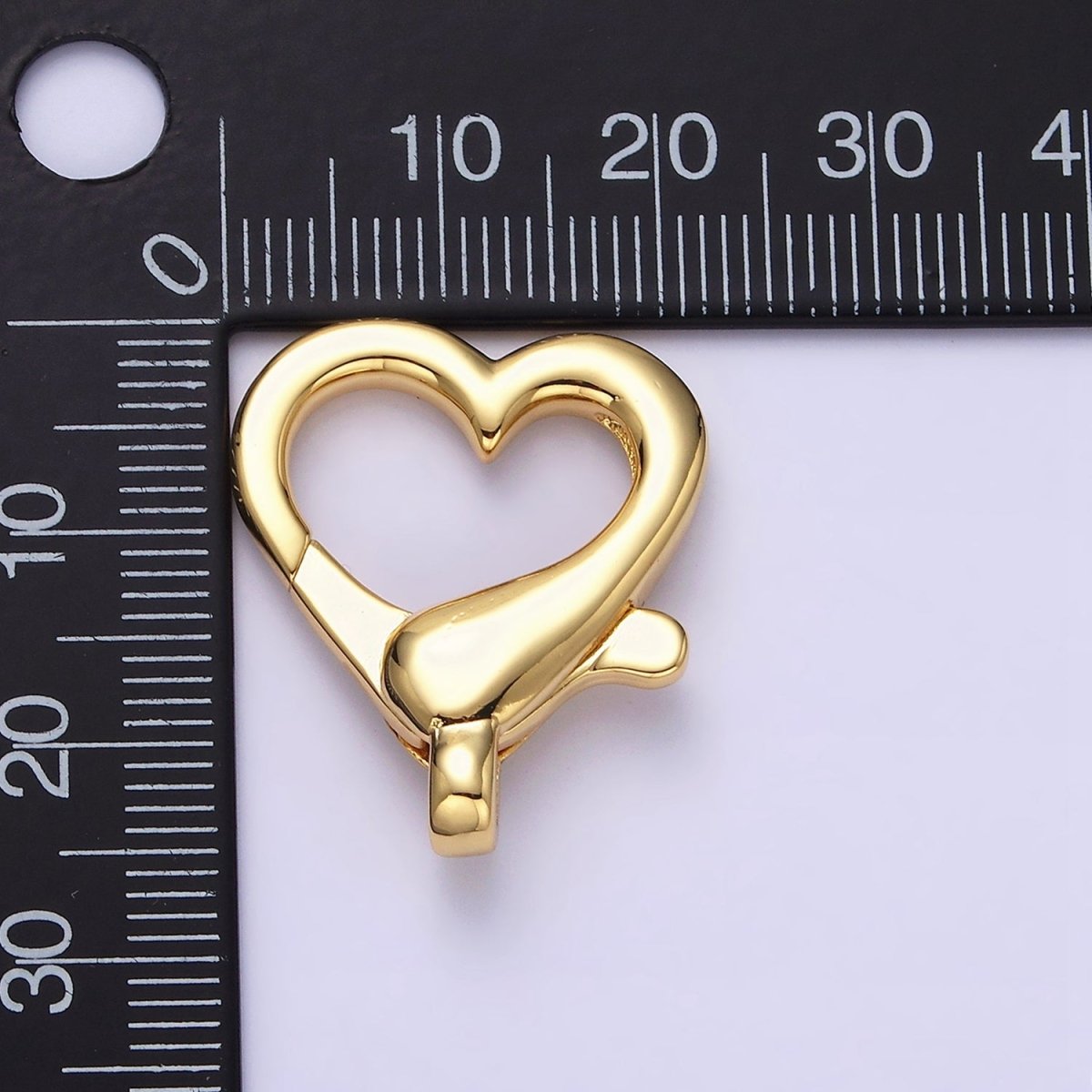 16K Gold Filled 25.5mm Heart Lobster Clasps Jewelry Statement Closure | Z-404