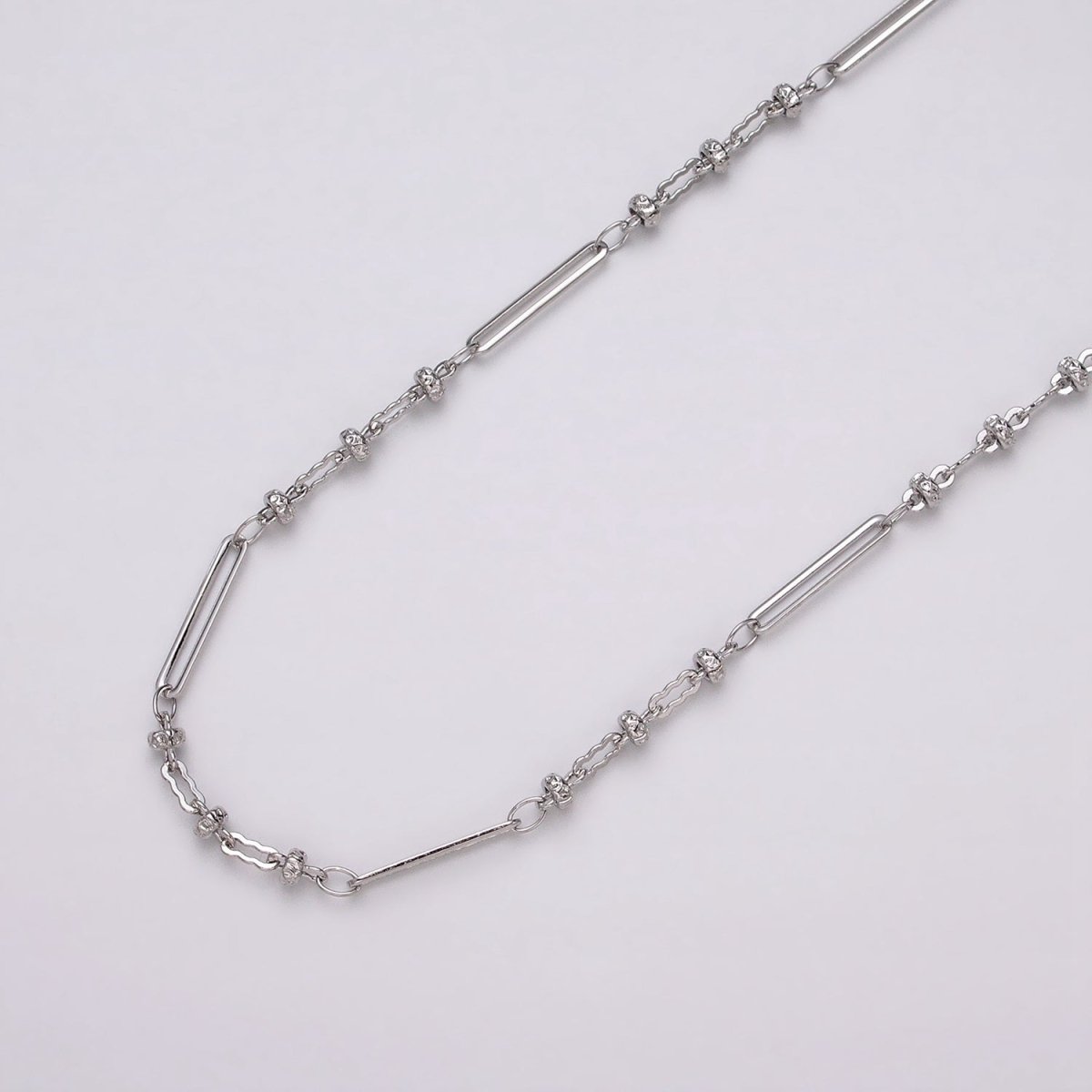 16K Gold Filled 2.5mm Designed Triple Satellite Rhondele Paperclip Link Unfinished Chain in Gold & Silver | ROLL-1331 ROLL-1332 Clearance Pricing