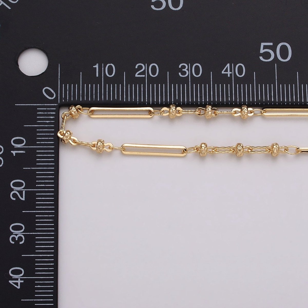16K Gold Filled 2.5mm Designed Triple Satellite Rhondele Paperclip Link Unfinished Chain in Gold & Silver | ROLL-1331 ROLL-1332 Clearance Pricing
