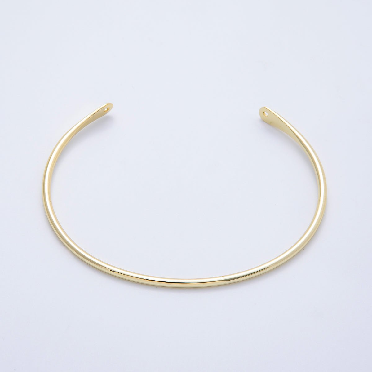 16K Gold Filled 2mm Minimalist Tube Half Cuff Bracelet Finding for Bangle Supply | WA-04458