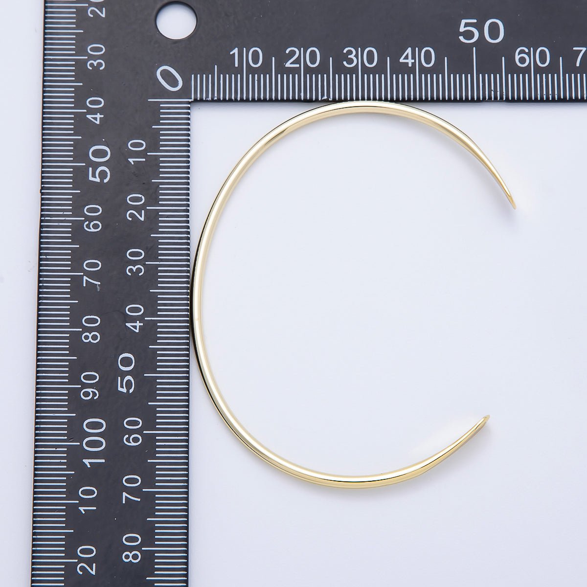 16K Gold Filled 2mm Minimalist Tube Half Cuff Bracelet Finding for Bangle Supply | WA-04458
