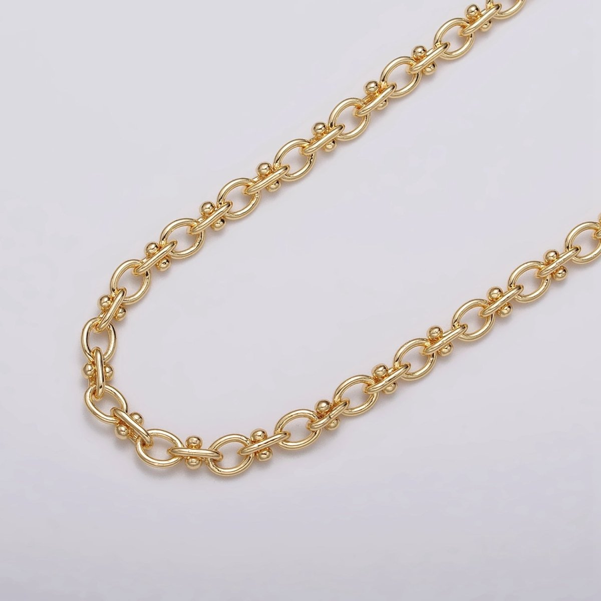 16K Gold Filled 4.5mm Figaro Long and Short Fancy Cable Unfinished Chain in Gold & Silver | ROLL-1179 ROLL-1180 Clearance Pricing