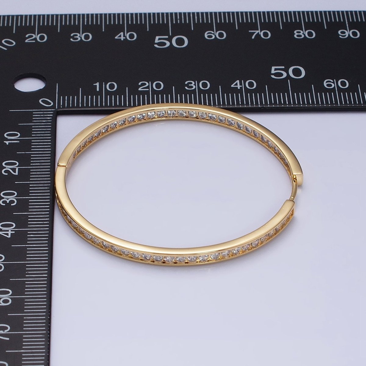 16K Gold Filled 50mm, 35mm, 30mm Clear CZ Micro Paved Front-Facing Endless Hoop Earrings in Gold & Silver | AD826 AD827, AE029 - AE032