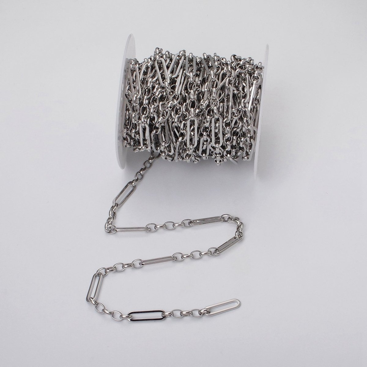 16K Gold Filled 6mm PaperClip Figaro Long and Short Fancy Unfinished Chain in Gold & Silver | ROLL-1181 ROLL-1182 Clearance Pricing