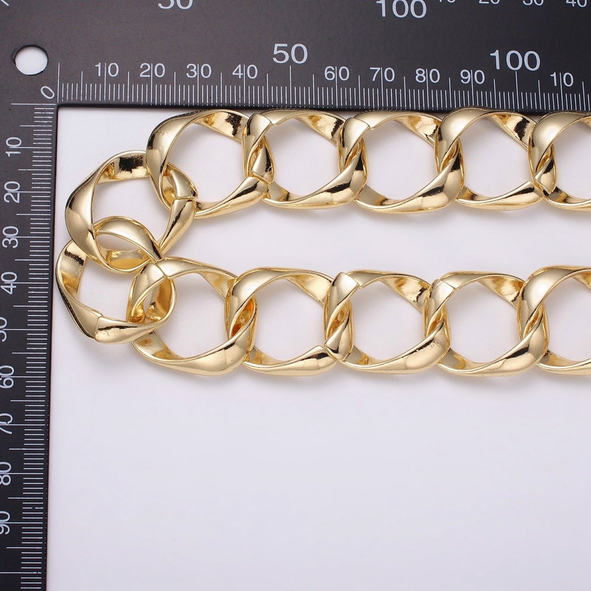 16k Gold Filled Chain by Yard Big Oval Cable Chain Unfinished Chain Wholesale Chunky Chain Large Link Chain | ROLL-1301 ROLL-1302 Clearance Pricing