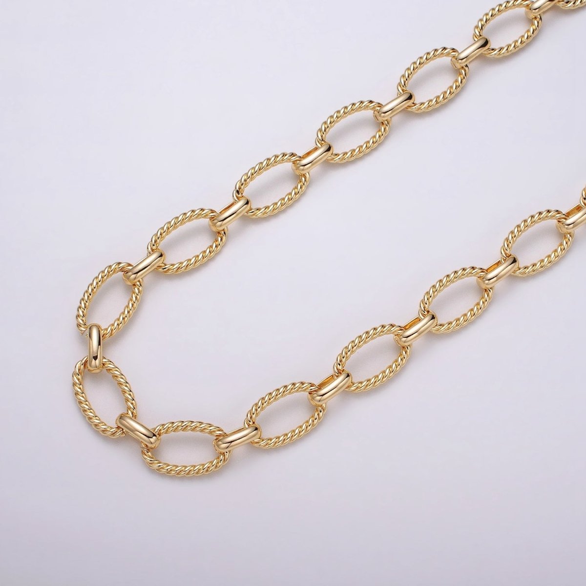 16k Gold Filled Chain by Yard Rope Oval Cable Chain Unfinished Chain Wholesale Chunky Chain Large Oval Link Chain | ROLL-1319 ROLL-1320