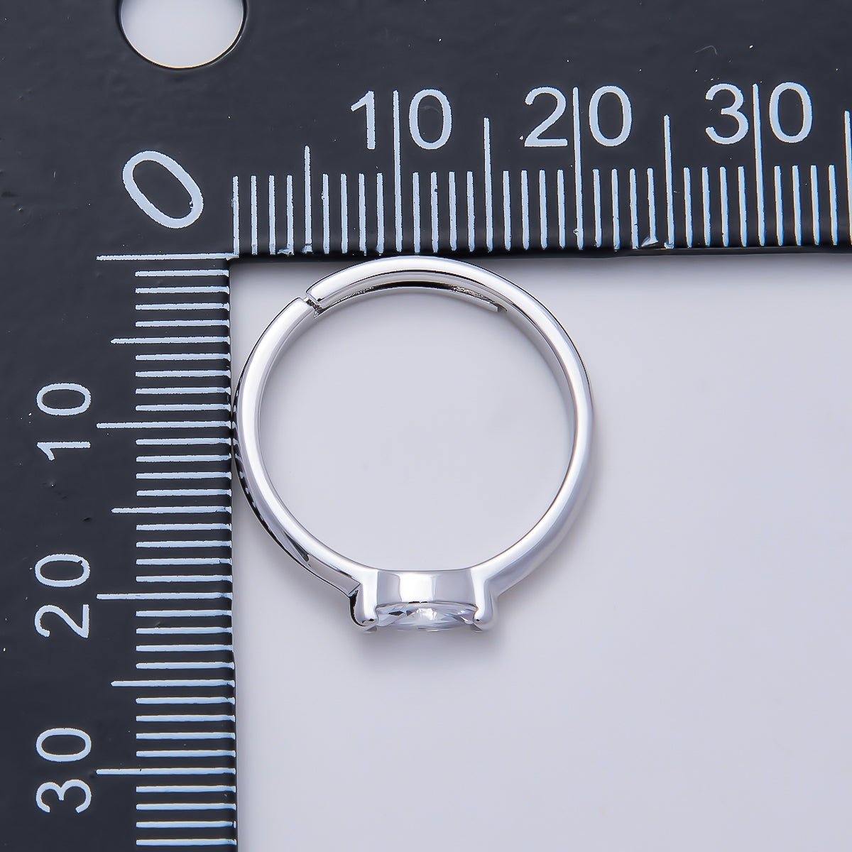 16K Gold Filled Clear Marquise CZ Minimalist Bezel Adjustable Ring in Gold & Silver | Rings-00161 Rings-00162