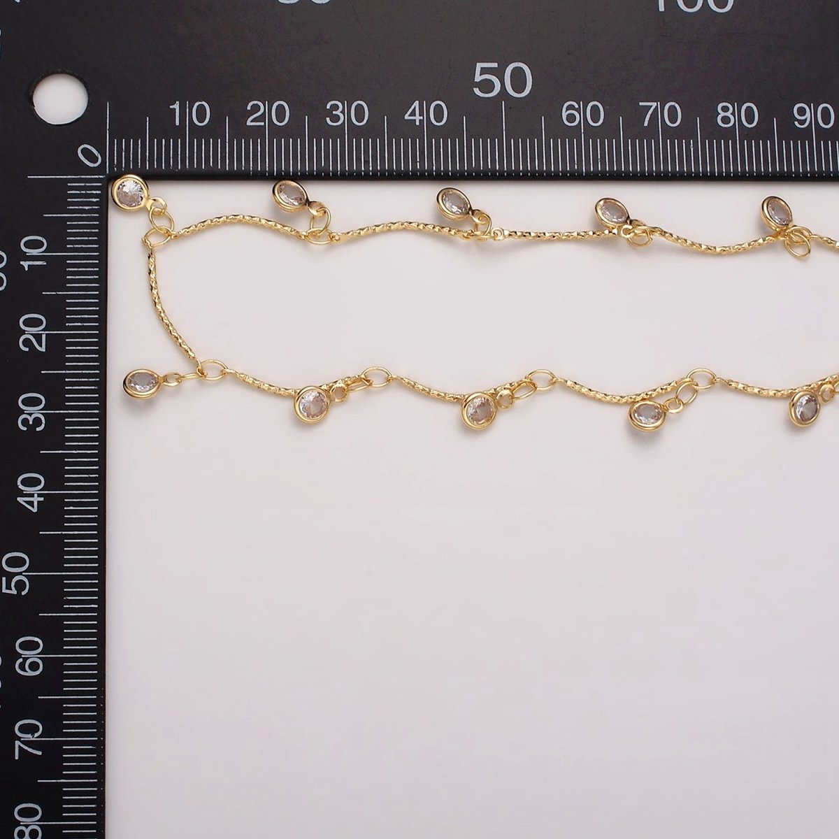16K Gold Filled Clear Round Drop Textured Designed Unfinished Chain in Gold & Silver | ROLL-1363 ROLL-1364 Clearance Pricing