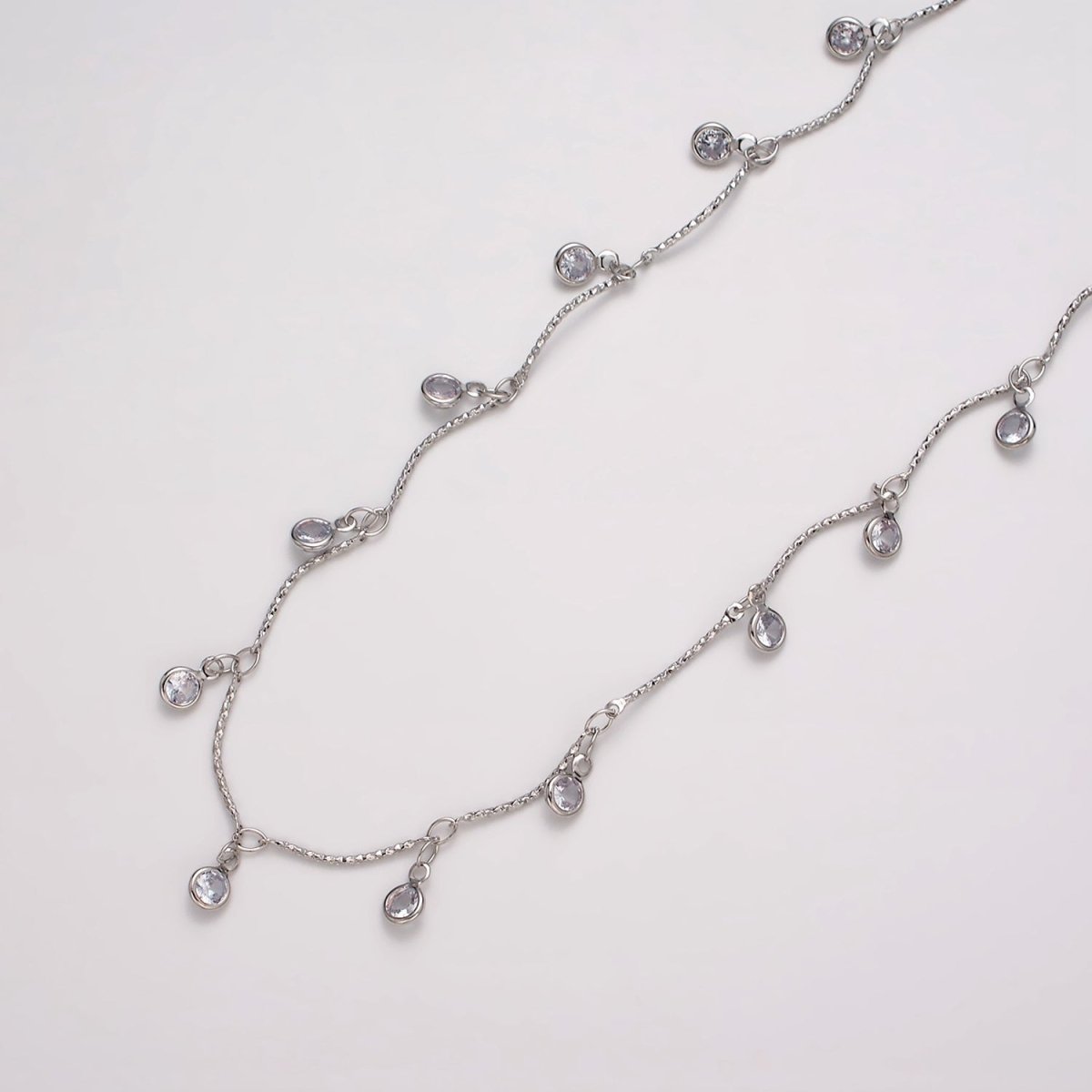16K Gold Filled Clear Round Drop Textured Designed Unfinished Chain in Gold & Silver | ROLL-1363 ROLL-1364 Clearance Pricing
