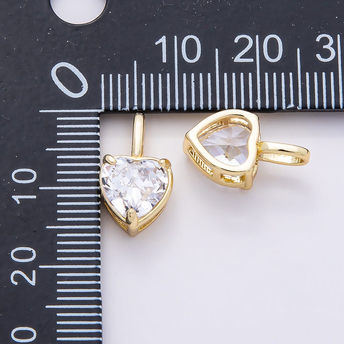 16K Gold Filled Clear Teardrop, Oval, Heart, Marquise, Square CZ Prongs Solitaire Pendant | Charms-00821 ~ Charms-00825