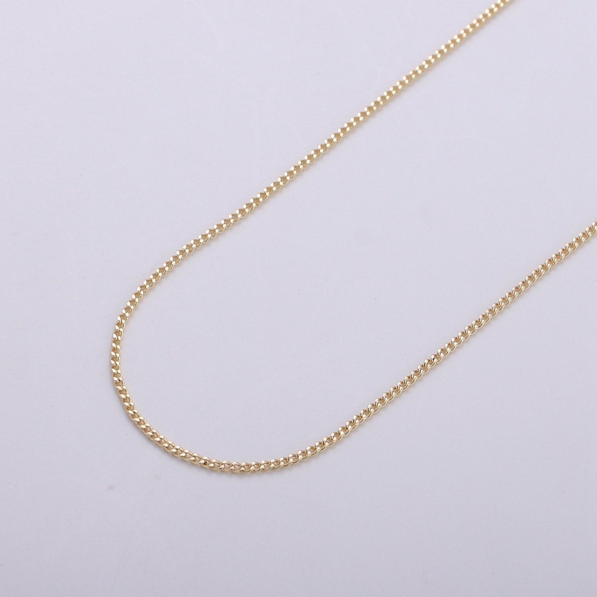 16K Gold Filled Curb Chain -3mm width - Unfinished Chain by Yard | ROLL-310