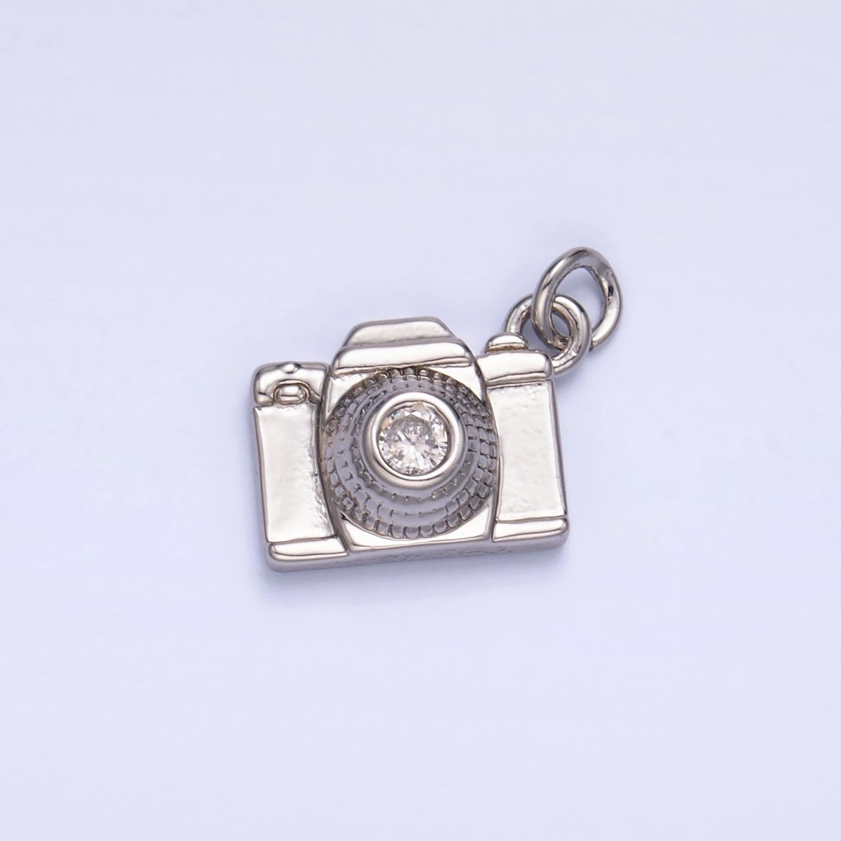 16K Gold Filled 13.5mm CZ Digital Camera Photography Charm in Gold & Silver | Y-00464