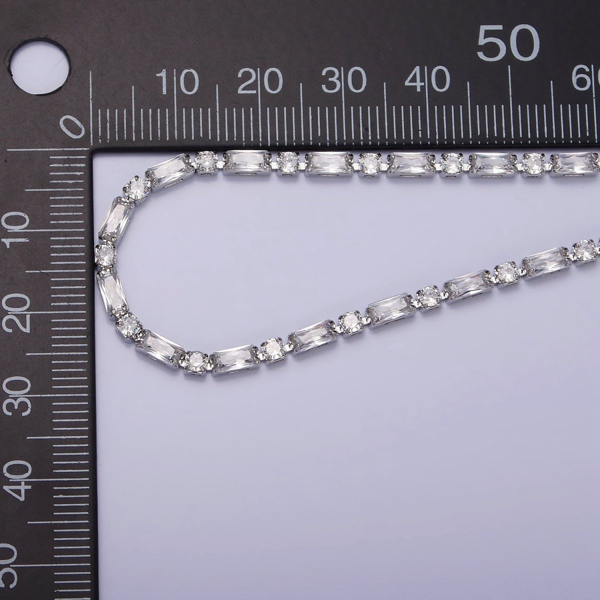 16K Gold Filled Green, Checkered, Black, Clear, Pink 2.5mm Baguette Round CZ 6.5 Inch Tennis Chain Bracelet | WA-1813 - WA-1831 Clearance Pricing
