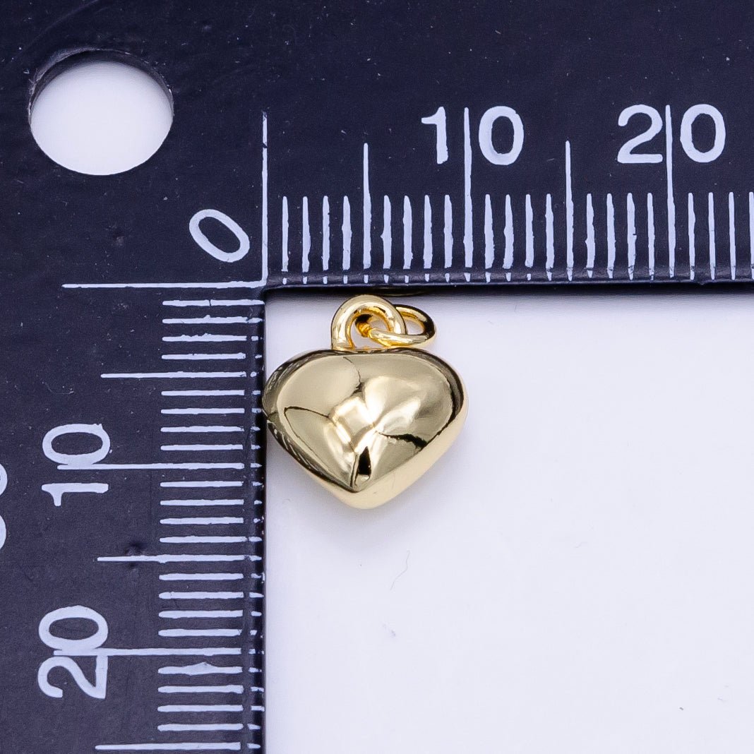 16K Gold Filled Heart Charm For Valentine Love Jewelry Making Component | X-202 X-203