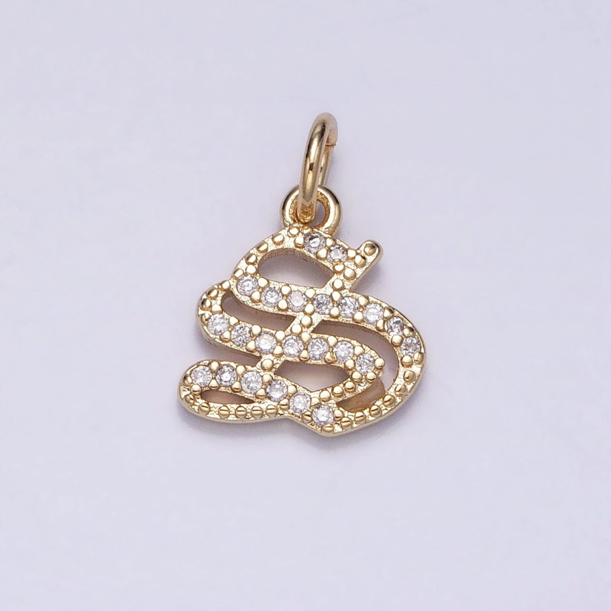 16K Gold Filled Initial Letter Old English Font Personalized Micro Paved Add-On Charm | A-572-A-584