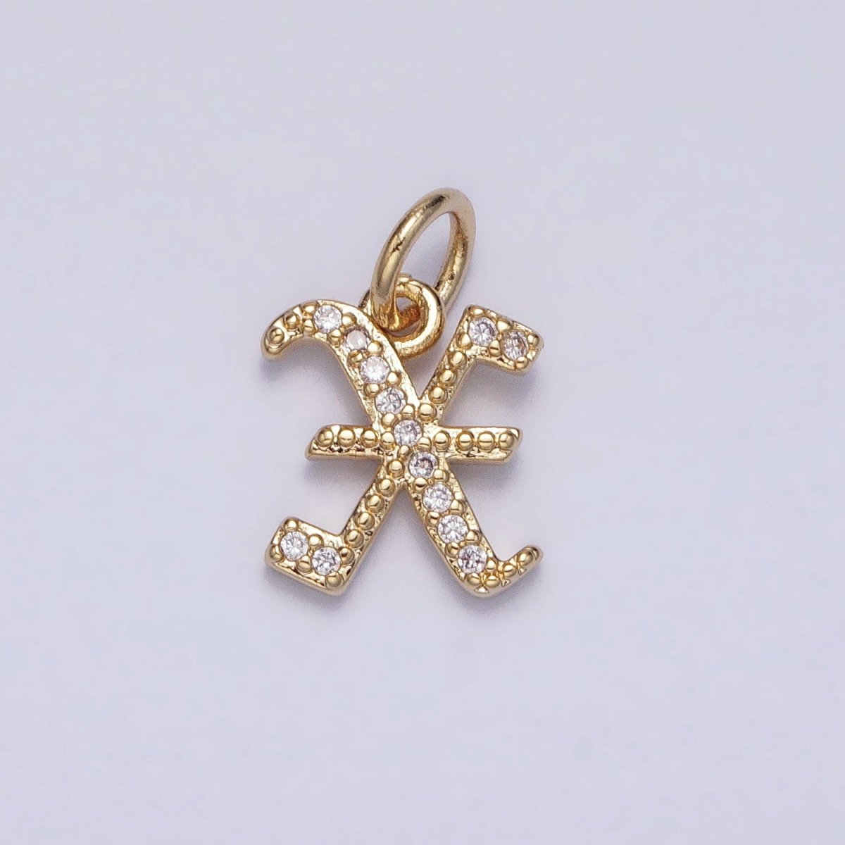 16K Gold Filled Initial Letter Old English Font Personalized Micro Paved Add-On Charm | A-572-A-584