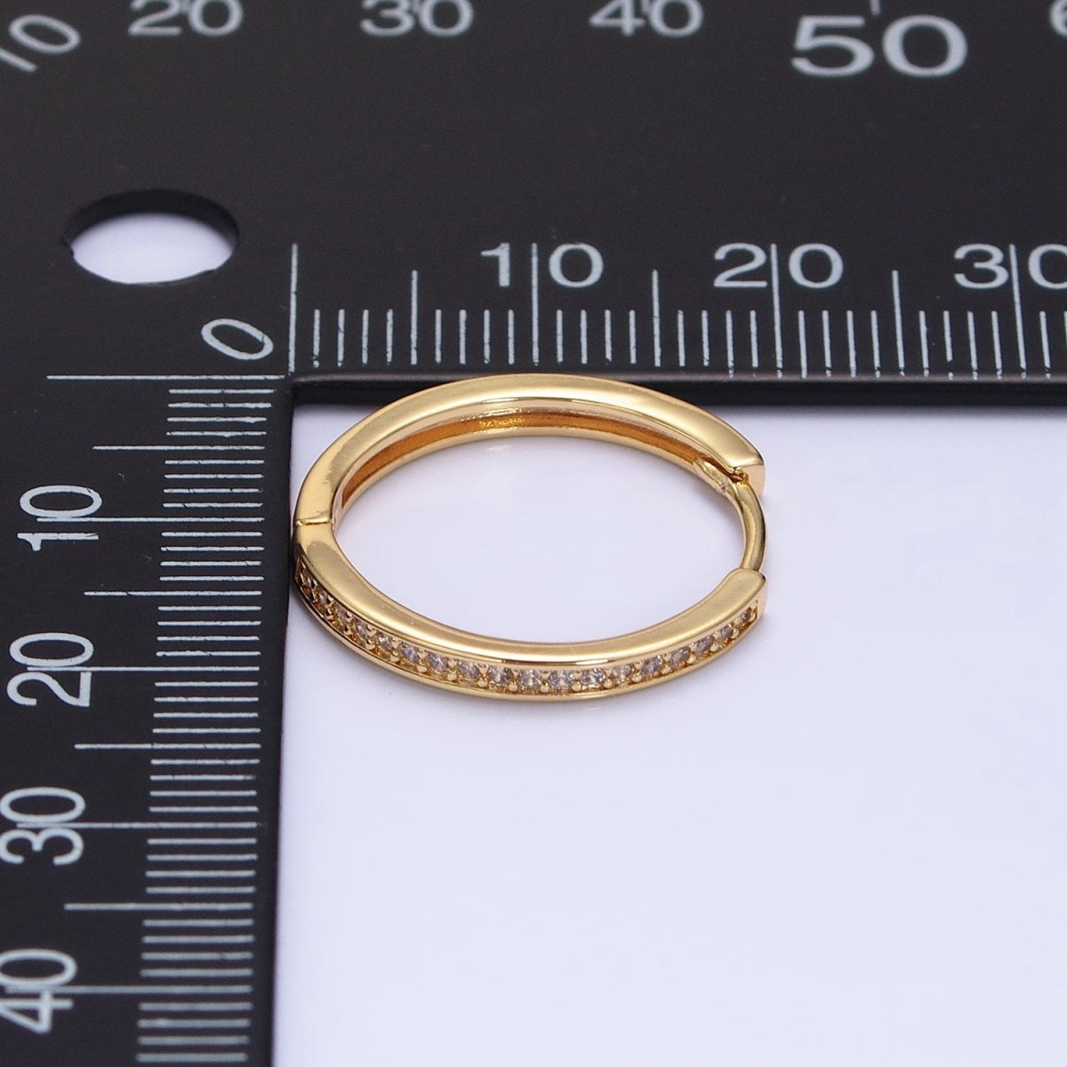 16K Gold Filled Micro Paved CZ 20mm Endless Hoop Earrings in Gold & Silver | AD1332 AD1333