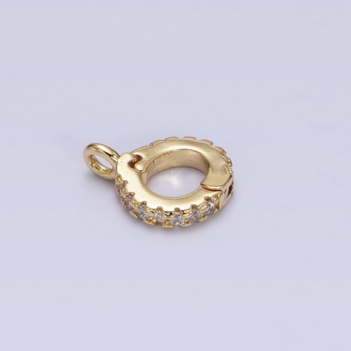 16K Gold Filled Micro Paved CZ Removable Interchangeable Bail Charm Holder Jewelry Supply | Z-402