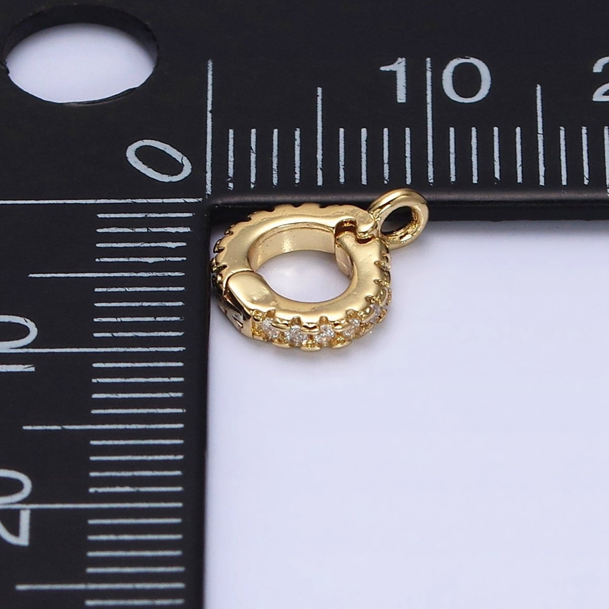 16K Gold Filled Micro Paved CZ Removable Interchangeable Bail Charm Holder Jewelry Supply | Z-402